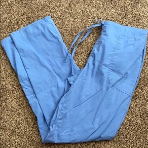 Pale Blue Drawstring Scrub Bottoms